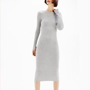 Ralph Lauren Black Label silver long sleeve knit sweater dress. 🩶